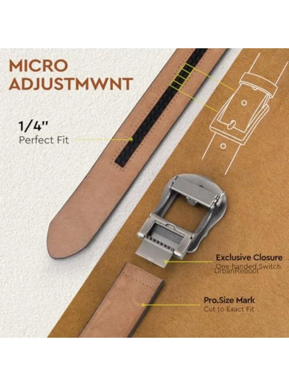 Western Leather Ratchet Belt for Men and Women Classic Design Casual Wear